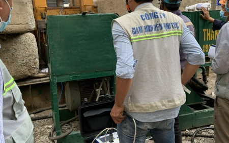 Kiểm định máy ép cọc, Robot ép cọc và kích thủy lực, đo lực ép, nén
